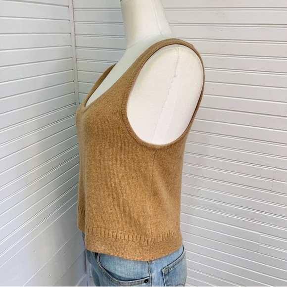 Tan Knit Sleeveless Crop Top - Picture 3 of 4